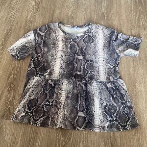Snakeskin cinch waist top - never worn